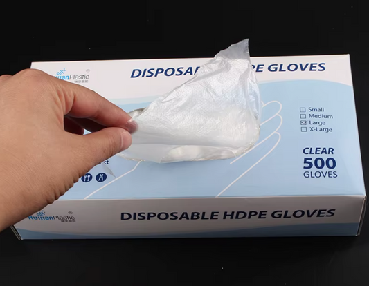 Clear Poly Disposable Gloves | 10 Boxes (5,000 count) | Food Handling Gloves
