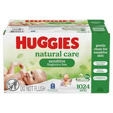 Huggies Natural Care Sensitive Baby Wipes, Unscented, Disney Baby Designs, 1024 Wipes