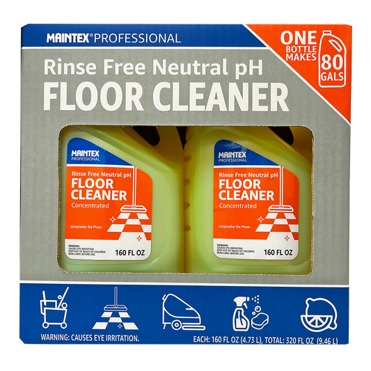Maintex Professional Floor Cleaner, Rinse Free Neutral pH, Concentrated, 160 fl oz, 2 ct