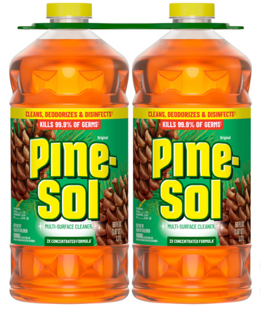 Pine-Sol Multi-Surface Cleaner, 2X Concentrated, Original, 60 fl oz, 2 ct