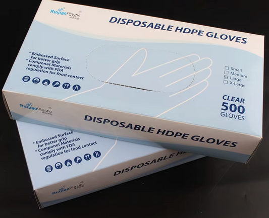 Clear Poly Disposable Gloves | 10 Boxes (5,000 count) | Food Handling Gloves
